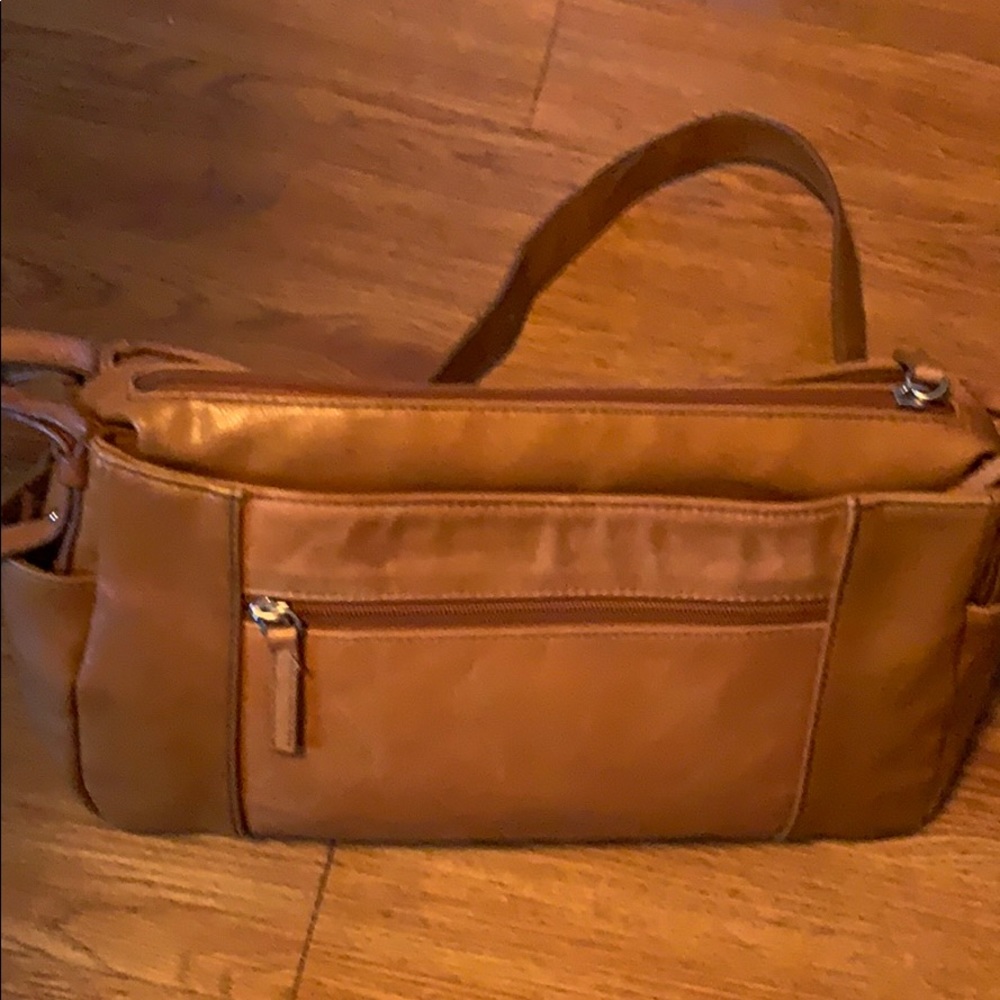 Camel leather purse